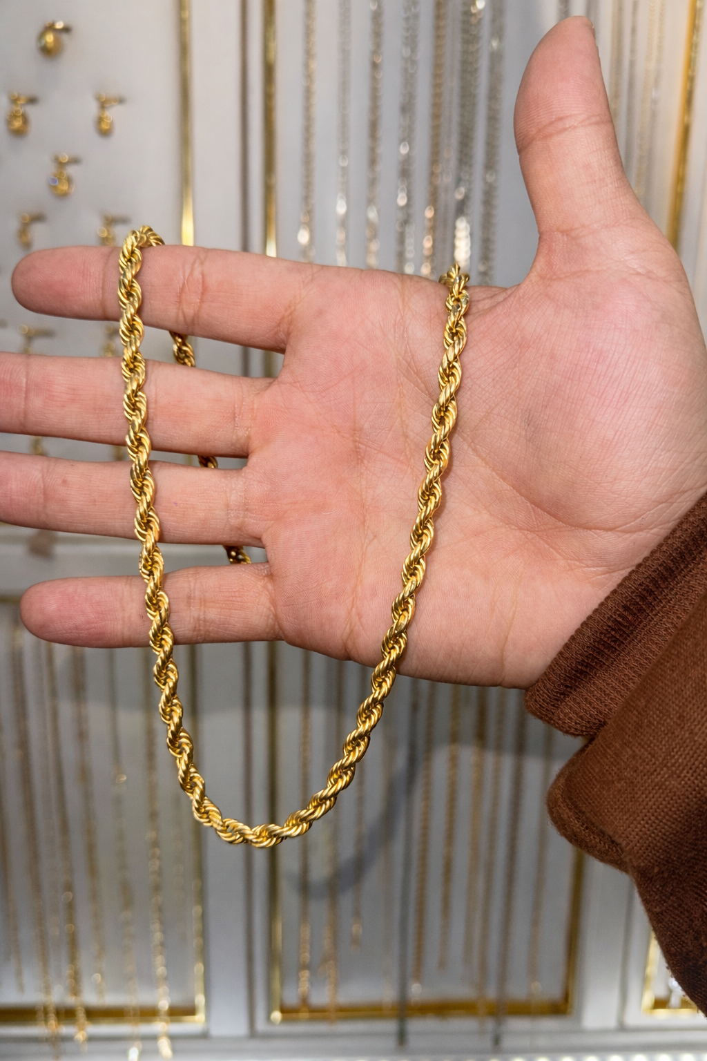 Cadena Dorsal Oro 10 K espesor 5 mm | 50 cm